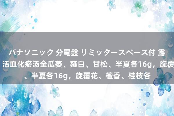 パナソニック 分電盤 リミッタースペース付 露出・半埋込両用形 活血化瘀汤全瓜萎、薤白、甘松、半夏各16g，旋覆花、檀香、桂枝各