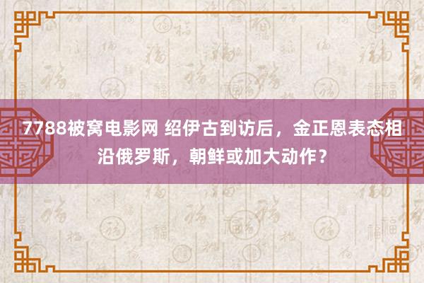 7788被窝电影网 绍伊古到访后，金正恩表态相沿俄罗斯，朝鲜或加大动作？