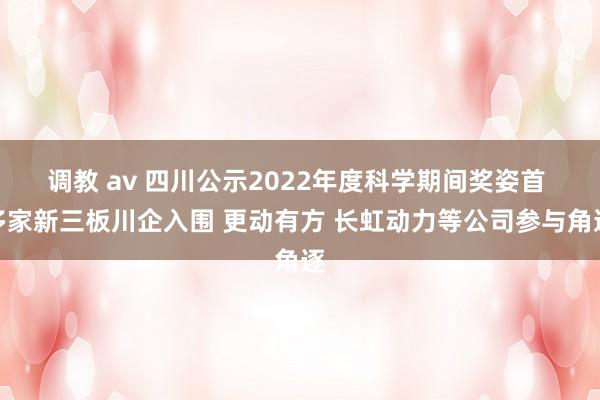 调教 av 四川公示2022年度科学期间奖姿首 多家新三板川企入围 更动有方 长虹动力等公司参与角逐