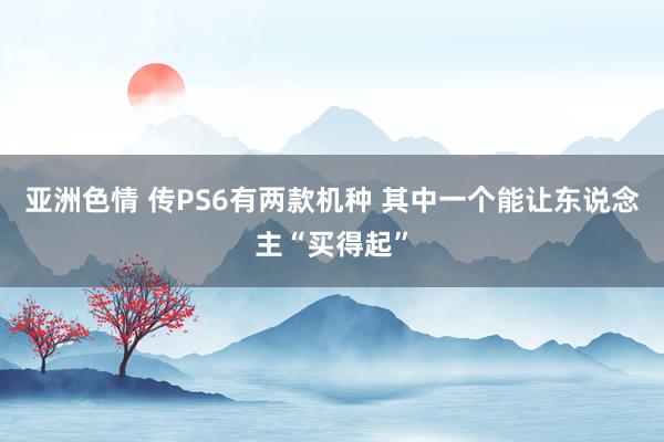 亚洲色情 传PS6有两款机种 其中一个能让东说念主“买得起”