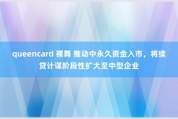 queencard 裸舞 推动中永久资金入市，将续贷计谋阶段性扩大至中型企业