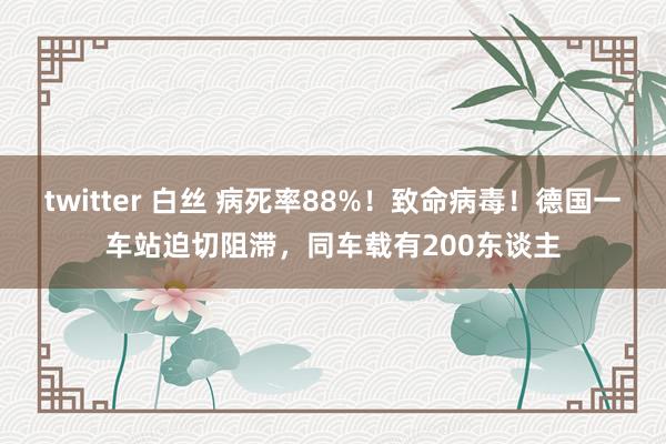 twitter 白丝 病死率88%！致命病毒！德国一车站迫切阻滞，同车载有200东谈主