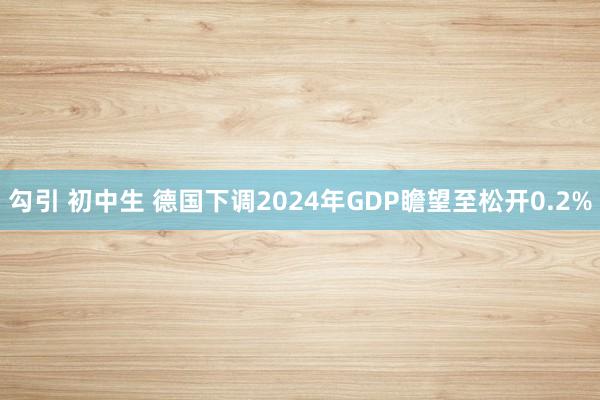 勾引 初中生 德国下调2024年GDP瞻望至松开0.2%