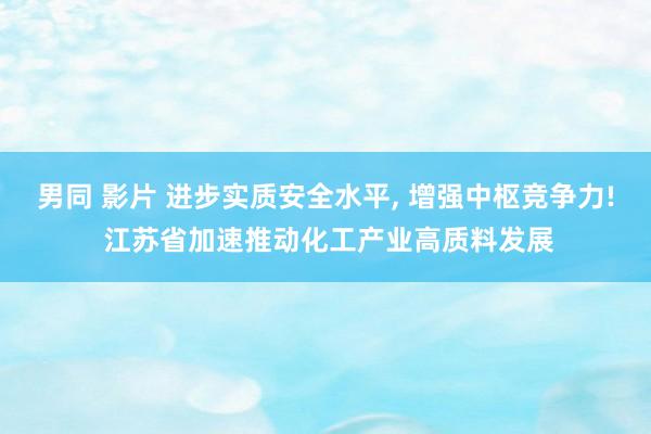 男同 影片 进步实质安全水平， 增强中枢竞争力! 江苏省加速推动化工产业高质料发展