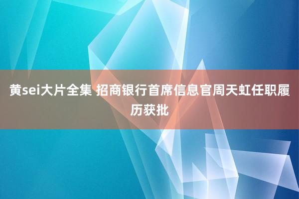 黄sei大片全集 招商银行首席信息官周天虹任职履历获批