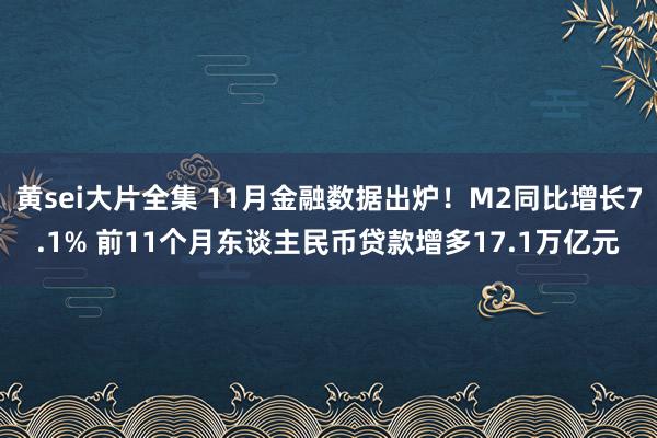 黄sei大片全集 11月金融数据出炉！M2同比增长7.1% 前11个月东谈主民币贷款增多17.1万亿元