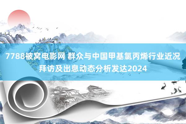 7788被窝电影网 群众与中国甲基氯丙烯行业近况拜访及出息动态分析发达2024