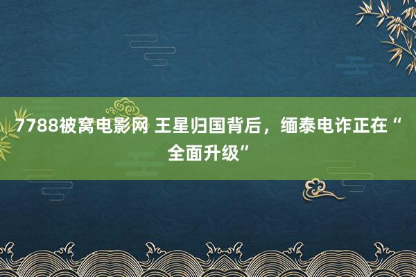 7788被窝电影网 王星归国背后，缅泰电诈正在“全面升级”