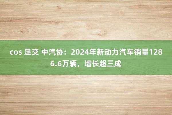 cos 足交 中汽协：2024年新动力汽车销量1286.6万辆，增长超三成